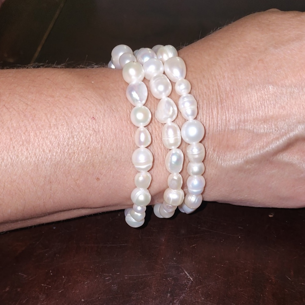 Honora Cream Pearl Necklace, Bracelet and Earring Set - Picture 5 of 10